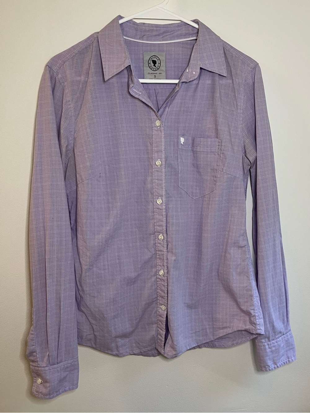 Talula Aritzia Lavender Plaid Button-Down Shirt S Cotton